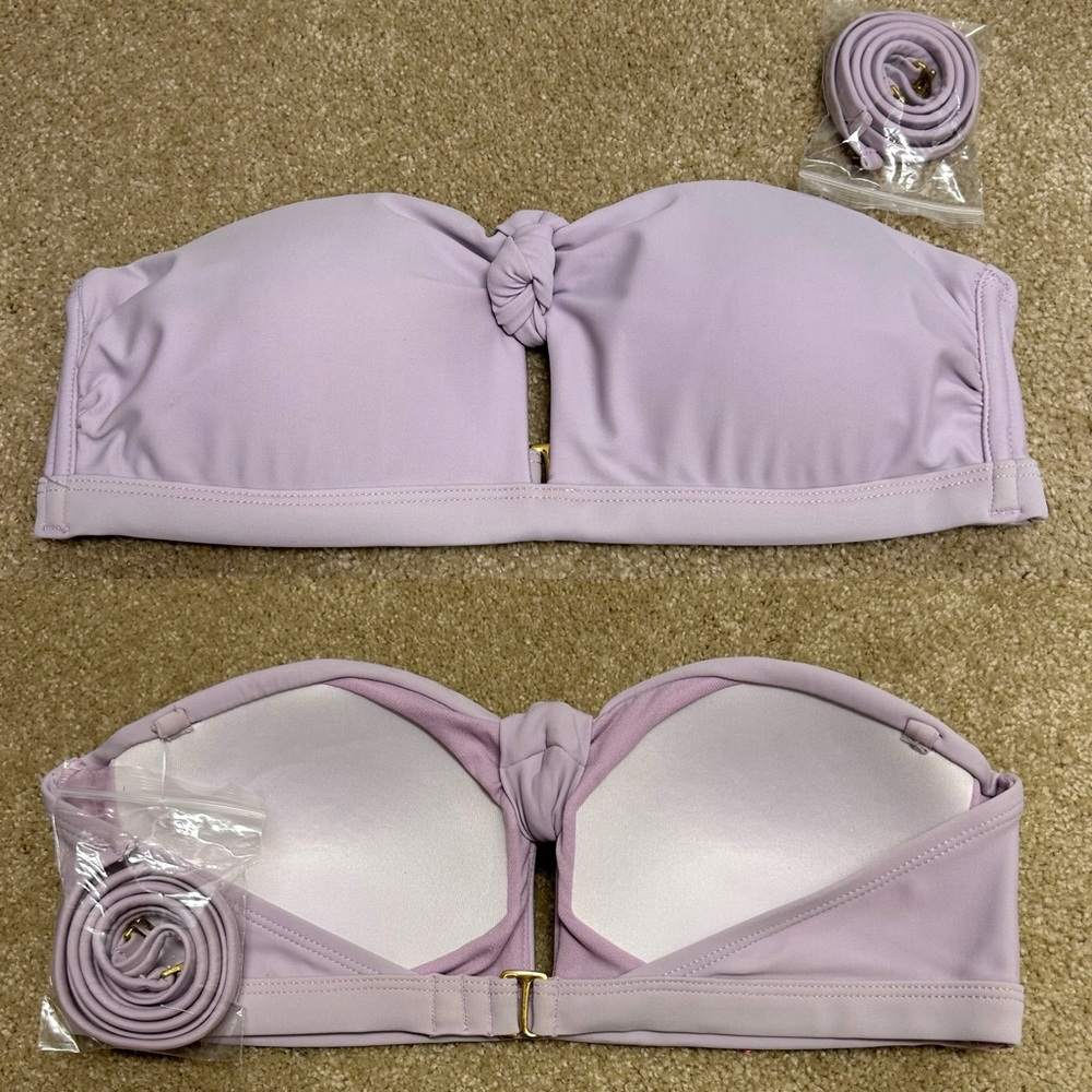 Xhilaration wild fable lilac lavender purple bandeau strapless bikini swim top M
